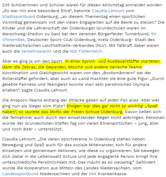 Text NWZ Flink wie die Wiesel II