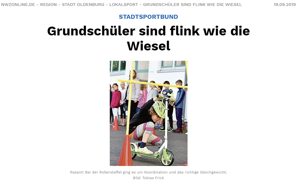 Titel NWZ Flink wie die Wiesel